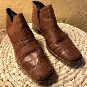 RIEKER Leather Loafer Booties